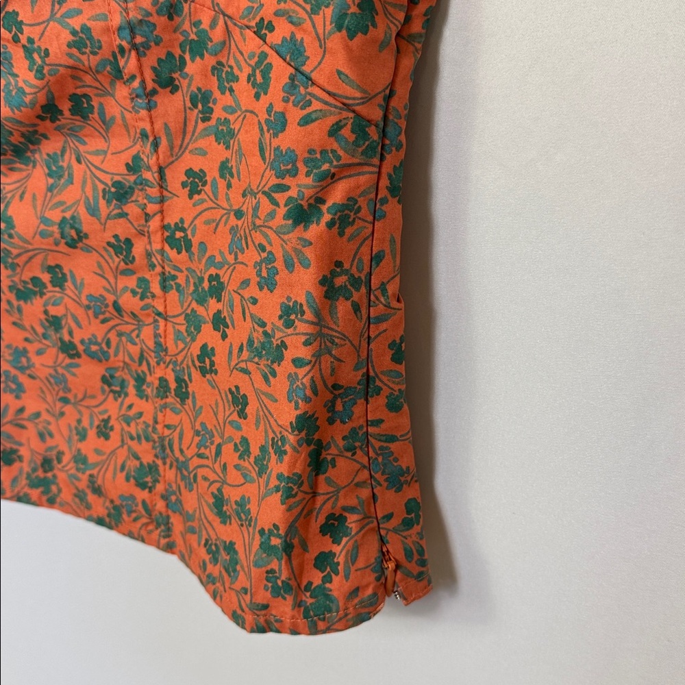 Madewell Amari Twist Detail Shirt Sunset Haze Orange Green Size 4 V Neck - Picture 13 of 15